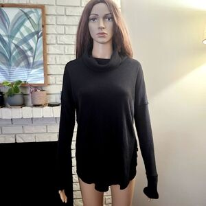 ARITZIA Thermal Sweater TNA Black  Cowl Neck Long Line